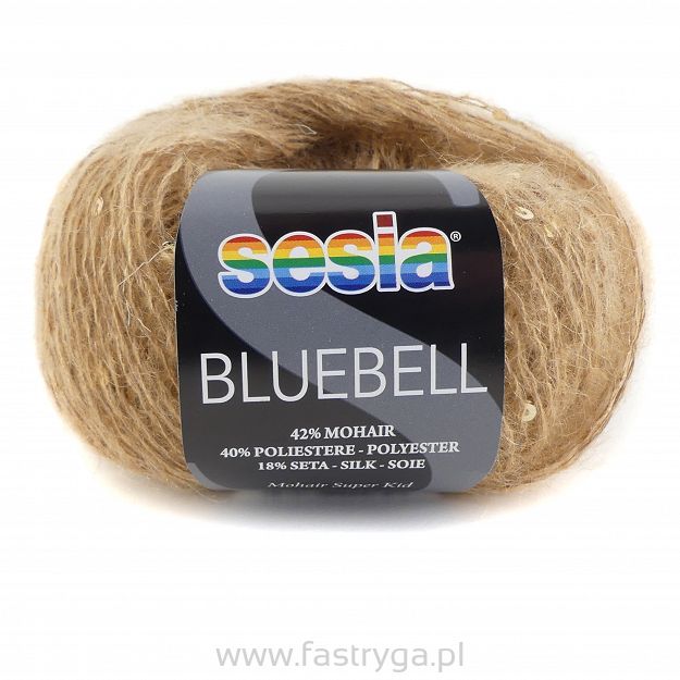 włóczka moherowa z cekinami Bluebell 5875 kolor beż camel