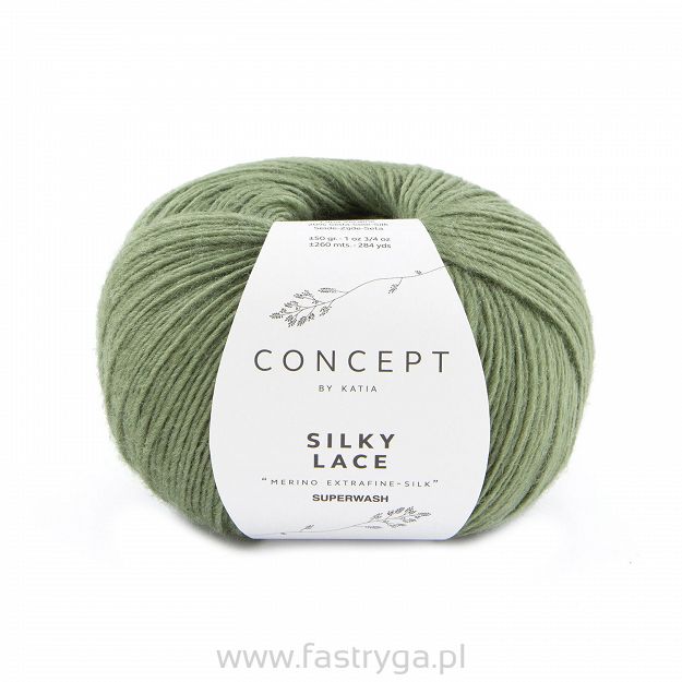 Włóczka Silky Lace kolor 186 pastelowa zieleń