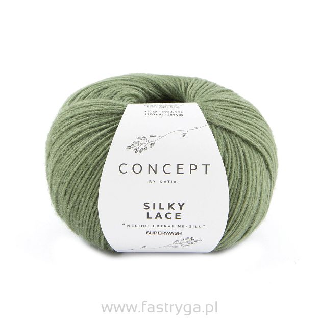Włóczka Silky Lace kolor 186 pastelowa zieleń