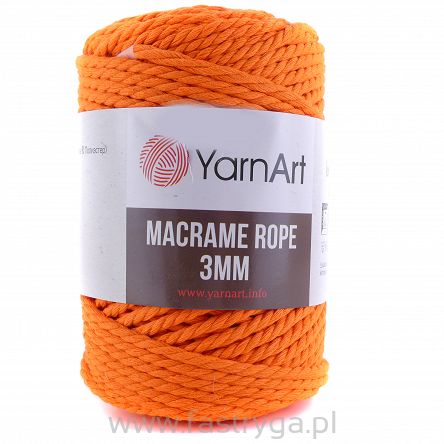 Macrame Rope 3 mm.  800 pomarańczowy neon