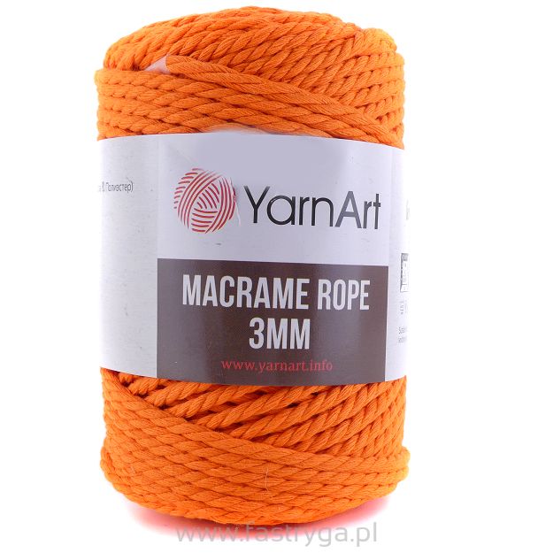 Macrame Rope 3 mm.  800 pomarańczowy neon
