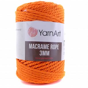 Macrame Rope 3 mm.  800 pomarańczowy neon