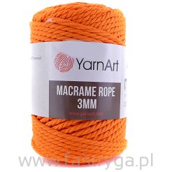 Macrame Rope 3 mm.  800 pomarańczowy neon