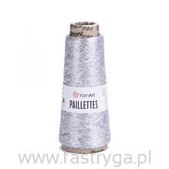 Włóczka z cekinami Paillettes 8001 srebrny