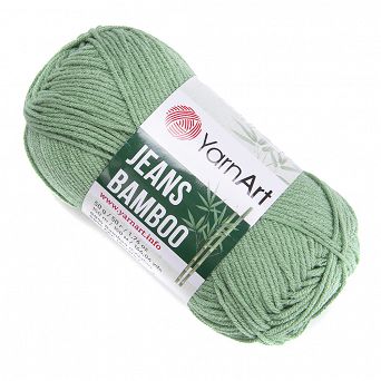Zielona-szałwiowa włóczka Jeans Bamboo 138 Yarn Art