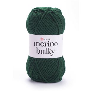 Włóczka YarnArt Merino Bulky 590 zieleń butelkowa