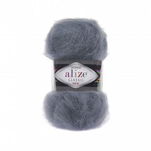 Alize Mohair Classic New 87 popiel stalowy