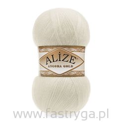 Włóczka Angora Gold  kolor 01 krem