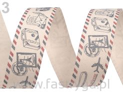 Wstążka bawełniana z nadrukiem.