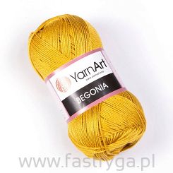 Włóczka 100% bawełny Begonia kolor 4940 musztarodwy