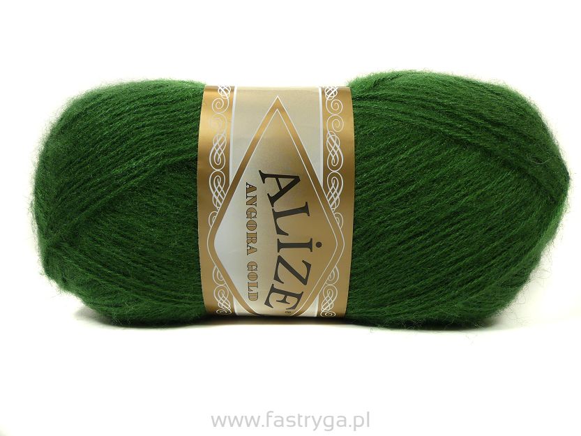 Włóczka Angora Gold kolor 118 butelkowa zieleń