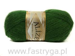 Włóczka Angora Gold kolor 118 butelkowa zieleń