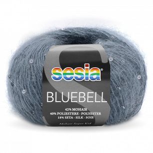 włóczka moherowa z cekinami Bluebell 1364 kolor ciemny jeans