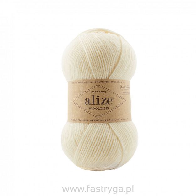 włóczka Wooltime kolor 1 kremowy - 75% wełny