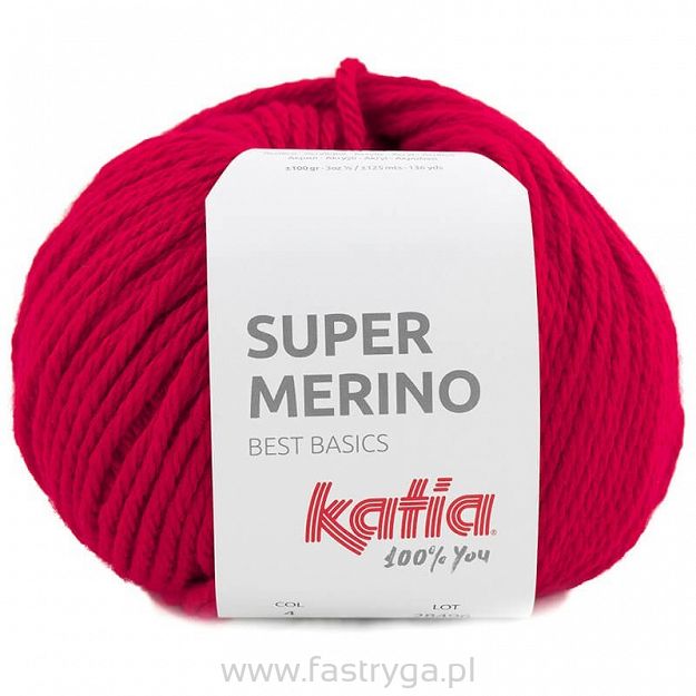 Super Merino 4 czerwony