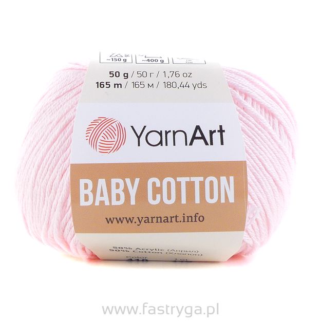 Włóczka Baby Cotton 410 blady różowy