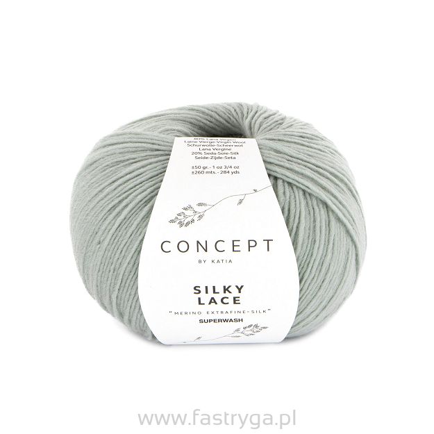 Włóczka Silky Lace kolor 187 szaro-lodowcowy