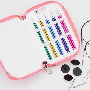 Kolorowy zestaw wymiennych drutów okrągłych KnitPro Zing Starter  47433