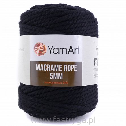 Macrame Rope 5 mm.  750 czarny