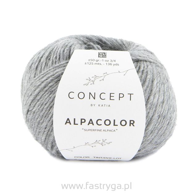 Włóczka Alpacolor kolor 002 jasny popiel