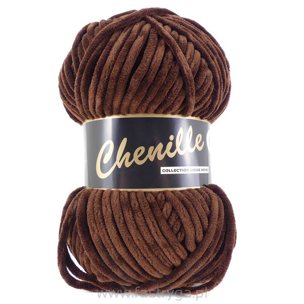 Chenille  110 brąz ciemny