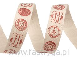 Wstążka bawełniana z nadrukiem.