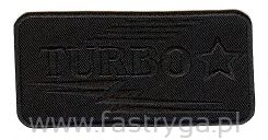 Naszywka na ubrania Turbo czarna