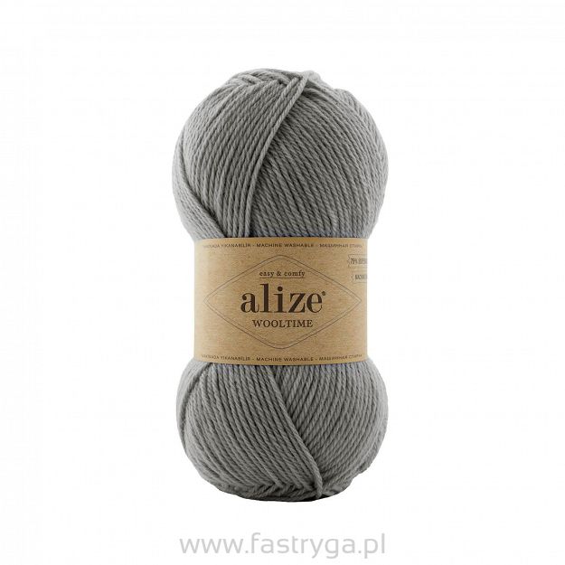 włóczka Wooltime kolor 21 popiel- 75% wełny