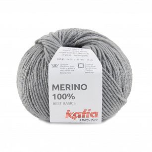 Katia Merino 100% 504 - popielata