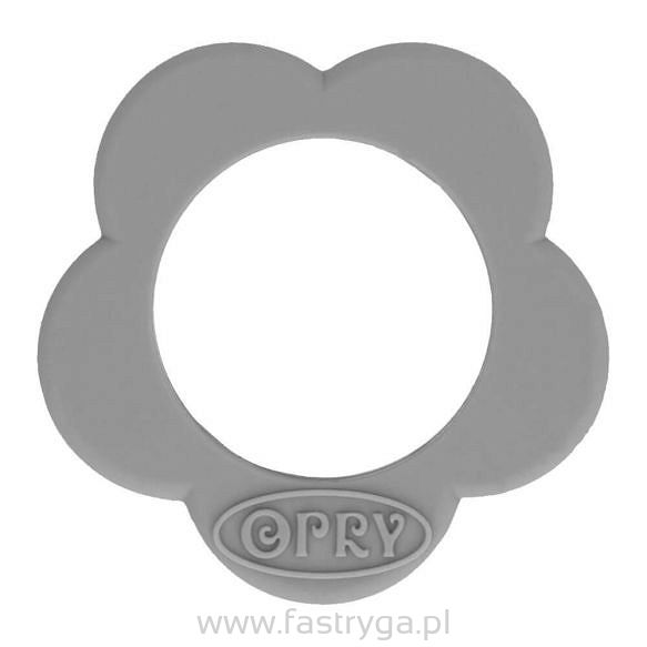 Gryzak silikonowy 002 szary kwiatek