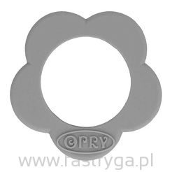 Gryzak silikonowy 002 szary kwiatek