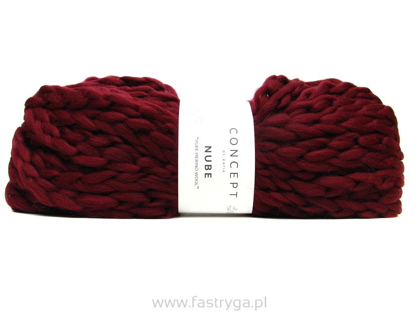 Włóczka z wełny merynosa -  bordo- Nube 58