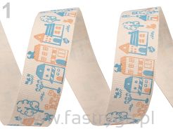Wstążka bawełniana z nadrukiem.