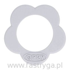 Gryzak silikonowy 006 jasnoszary kwiatek