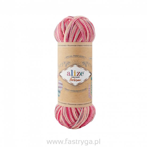 Włóczka Superwash Artisan 9002 odcienie różowego