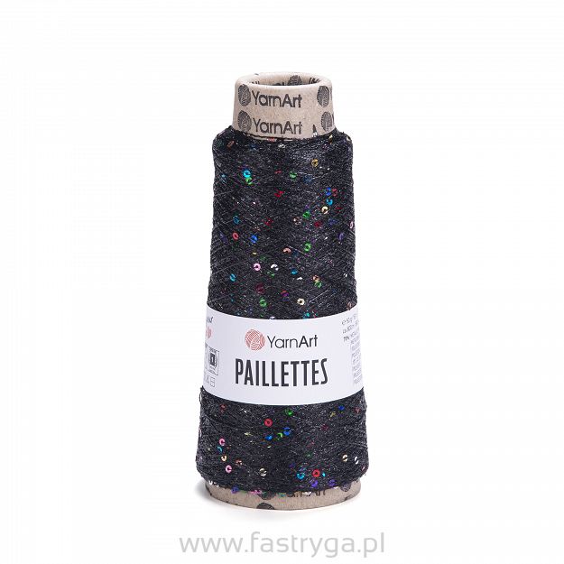 Włóczka z cekinami Paillettes 8010 czarny