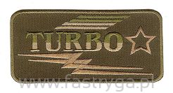Naszywka na ubrania Turbo brązowa