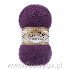 Włóczka Angora Gold kolor 111 śliwka