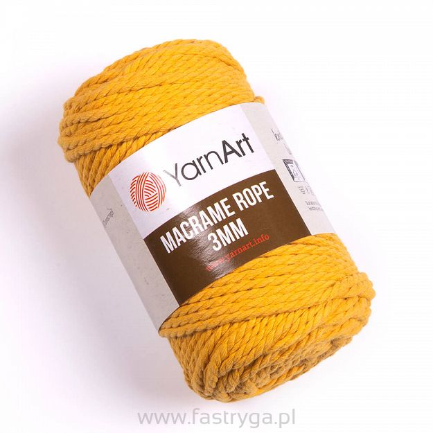 Macrame Rope 3 mm.  764 żółty słoneczny