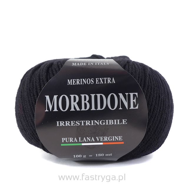Włóczka Morbidone  150 czarny