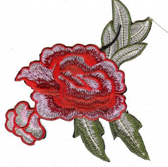 Naszywka na ubrania Róża z listkami