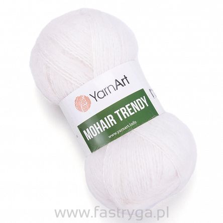 YarnArt Mohair Trendy 101 - biały