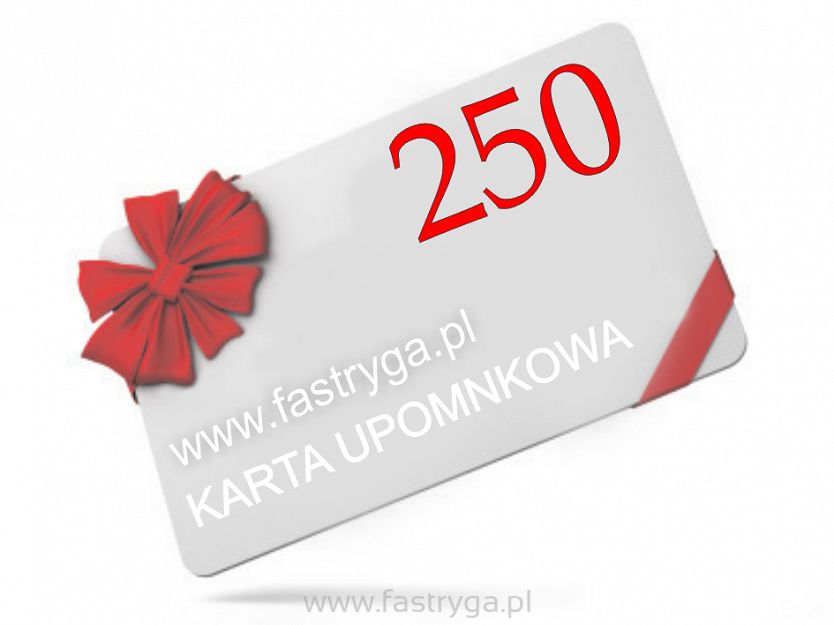 Karta upominkowa o wartości 250 zł.